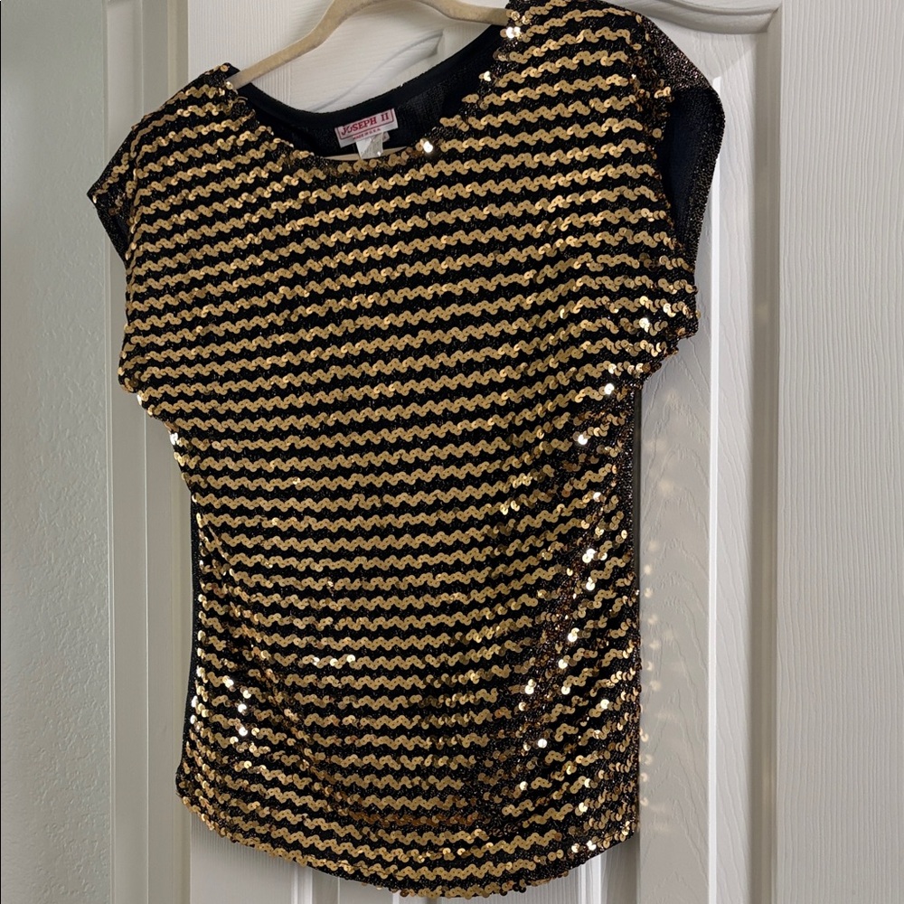 Joseph II.  Gold and Black Sequin Top